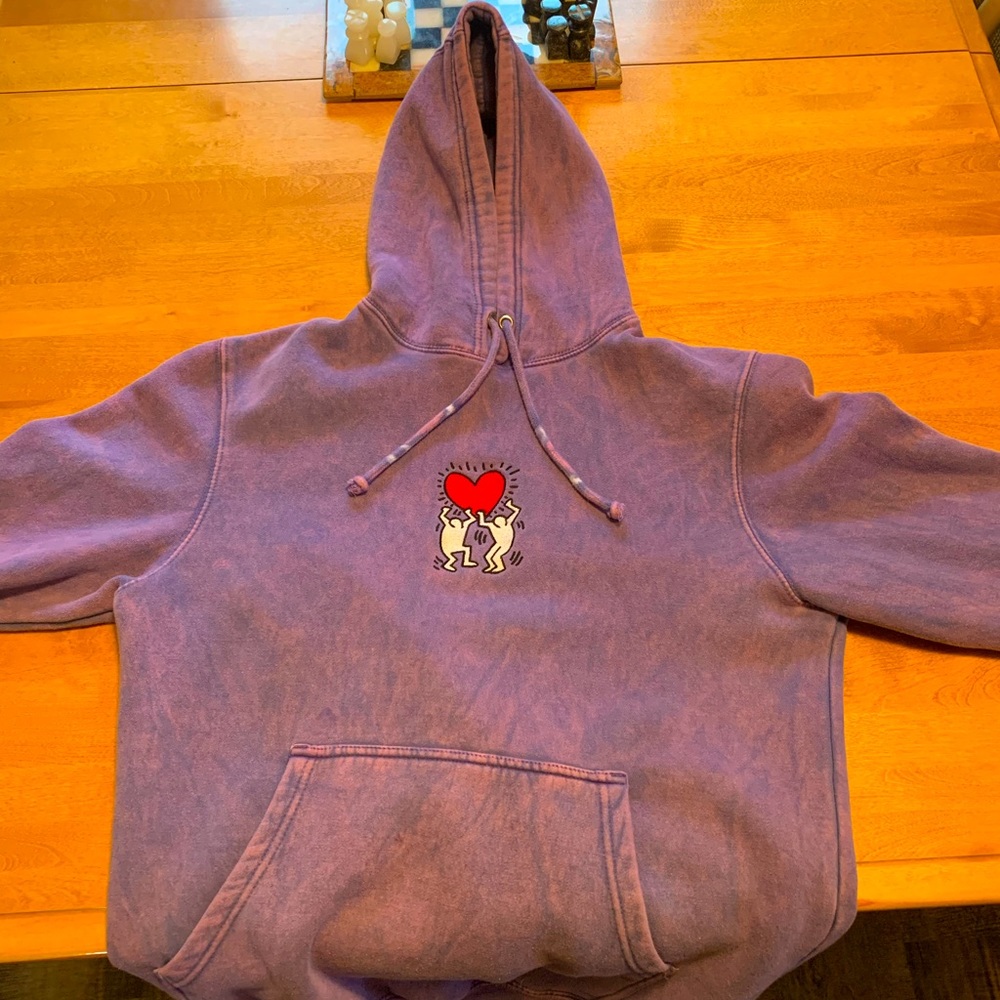 Sold Out Keith Haring Purple Heart Hoodie from Urban Outfitters